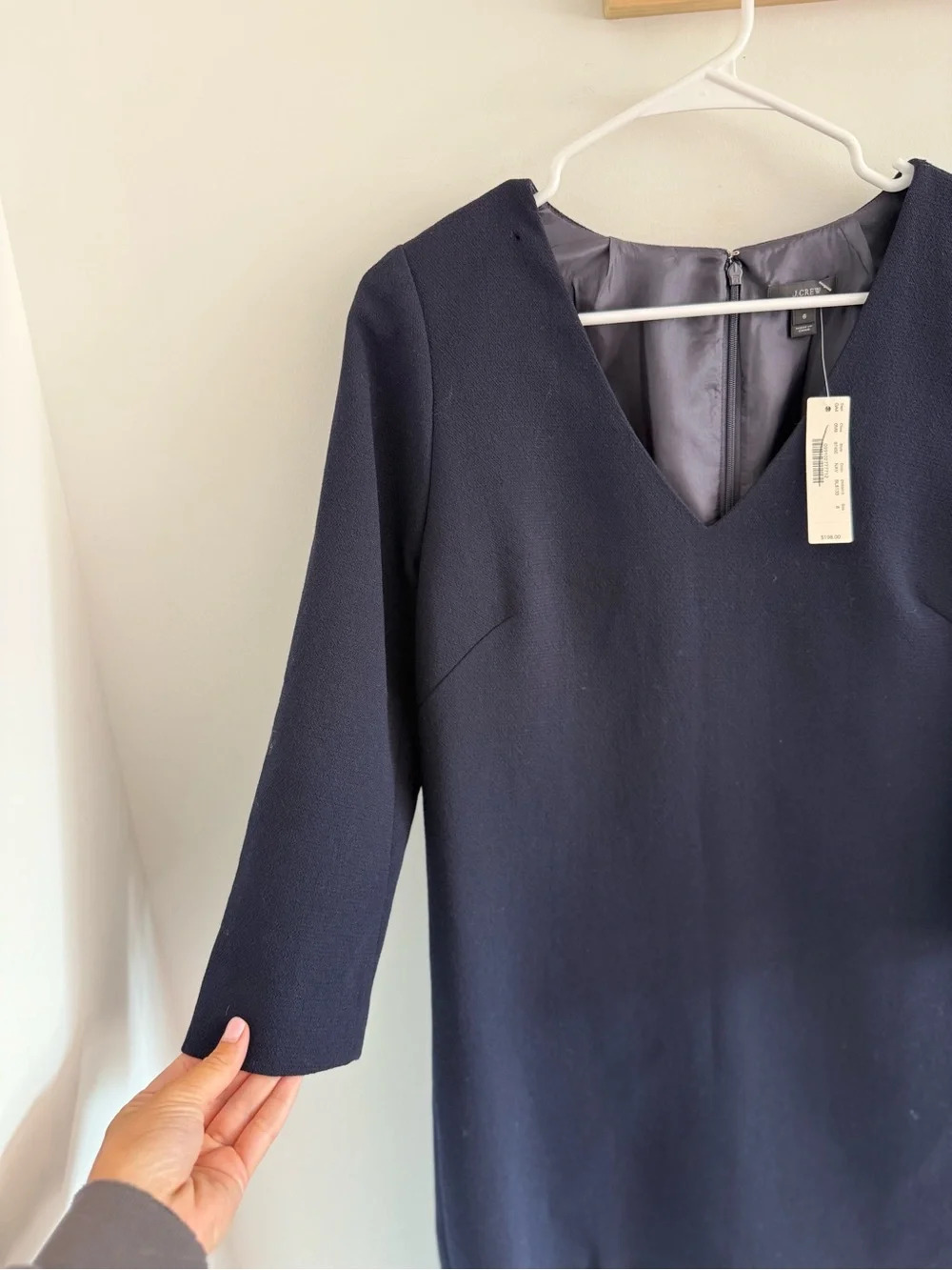 J. Crew Wool Crepe V-Neck Shift Dress - 6 NWT - Picture 3 of 8